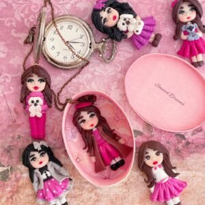 Clay doll necklace